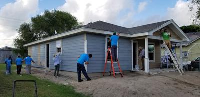 Volunteers working Outside