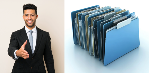 Salesperson and files